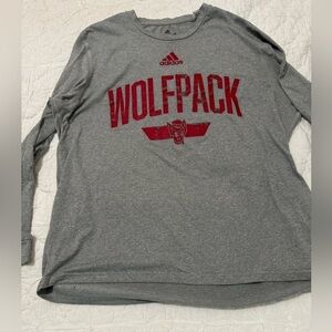 Men's ADIDAS CLIMALITE NCSU WOLFPACK Long-Sleeved Athletic Tee SZ L